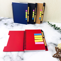 Ango Werbe-A6 Spiralgebundener Kraft-Notizblock 80g/m² Kreative Kombination Haftnotizen Memo-Pad Mehrzweck-Notizbuch Geschenke mit Individuellem Logo