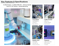 Vente en gros de nouvelles machines à café automatiques Iplaysmart 220V - Utilisation commerciale entièrement automatique 24h/24, six axes