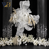 Pétales de fleurs artificielles en fil d'organza de soie personnalisés pour la décoration de mariage, accessoires de toile de fond en tissu, événements, fêtes, vitrines, grande taille