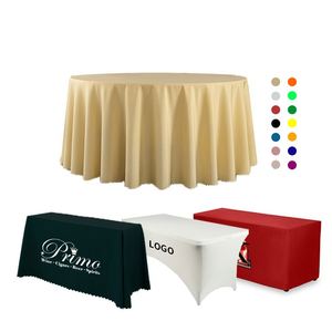 China 120 <b>Round</b> <b>Table</b> Cloth Custom Logo Polyester Fabric Rectangle <b>Tablecloth</b> <b>for</b> Event - Product Image 1