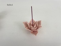 Porte-encens Lotus blanc brûleur d'encens en céramique bâton de fleur pour Yoga Studio salon décor à la maison (2.1 pouces) fait à la main