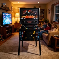 Machine de flipper virtuelle en acrylique de 32 pouces au design moderne, 66 jeux classiques, borne d'arcade à monnayeur