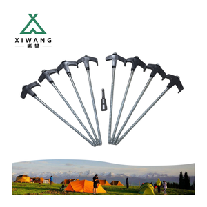 Tp0726 26cm * Dia 8mm M8 Lều Cổ Phần cắm trại chốt mặt đất Neo xoắn ốc vít <span class=keywords><strong>10</strong></span> "Heavy Duty kim loại móng tay giả mạo thép Lều chốt - Product Image 1