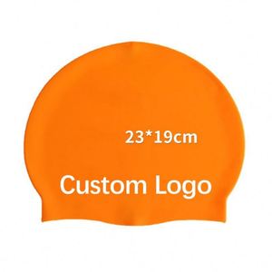 Custom Logo Adult Swim Waterproof Swimming Non Slip Pool Hat Elastic Cap for Long or Short Hair Promotion <b>Gift</b> - Product Image 1
