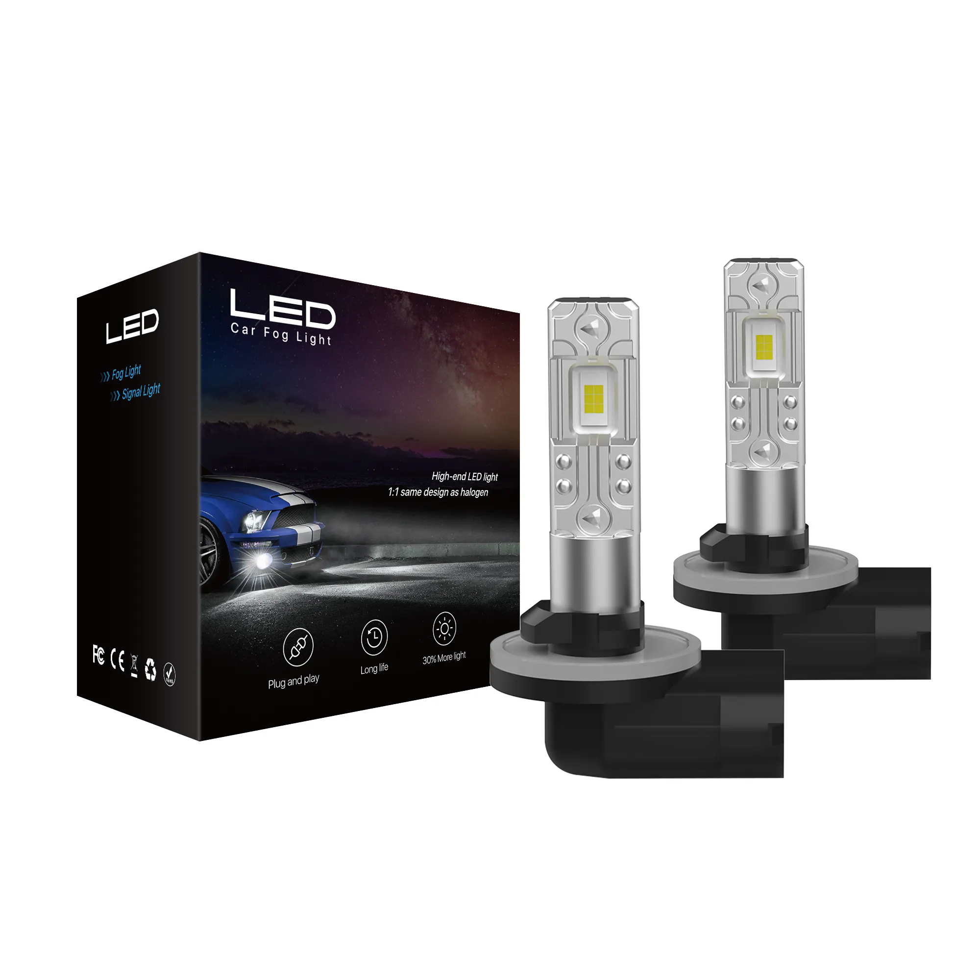 Lâmpada LED para farol de carro sem ventilador V20, preço de fábrica, 60 Watts, 4000lm, branco, 3000K, H1, H3, H7, H8, H9, Canbus, tamanho mini, iluminação automotiva