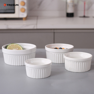 ถ้วยคัสตาร์ดเซรามิกสีขาว4 6 8 12ออนซ์สำหรับใช้ในเตาอบ - Product Image 2