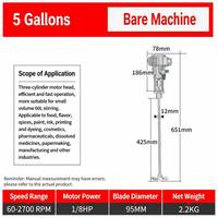 Mélangeur pneumatique 5 gallons, machine nue, 1/8 CV, 60-2700 tr/min, agitateur de peinture 42 L/min, mélangeur pneumatique, agitateur de peinture pneumatique