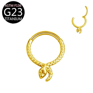 เครื่องประดับเจาะจมูกไทเทเนียม G23 ขายส่ง ต่างหูแฟชั่นรูปหัวงู หัวใจ ห่วงเจาะจมูก - Product Image 4