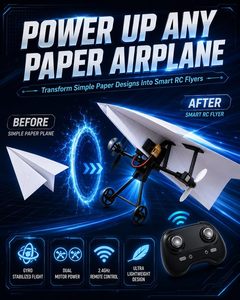 Kit de moteur pour <span class=keywords><strong>avion</strong></span> en papier EPT RC, <span class=keywords><strong>avion</strong></span> télécommandé DIY avec stabilisateur gyroscopique, double hélices, pliable, <span class=keywords><strong>jouet</strong></span> éducatif STEM - Product Image 2