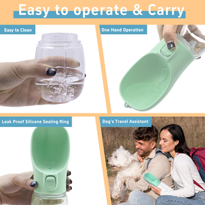 Nouvelle conception de produits pour animaux de compagnie, bouteille d'eau potable pour chien et chat d'extérieur de 300 ml avec rangement pour nourriture - Product Image 4