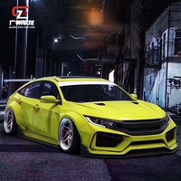 Kits de pare-chocs pour Honda Ten Generation Civic 2016-2020 à Style Robot Pare-chocs avant Pare-chocs arrière Lèvre latérale Jupe de capot Garniture de roue