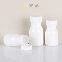 Conteneur rond en HDPE blanc de 50 ml et 60 ml, flacon pour pilules de soins de santé avec bouchon à vis