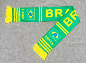 Bufanda de punto jacquard personalizada al por mayor con eslogan y borlas, bufanda para aficionados de clubes, bufanda de fútbol - Product Image 2