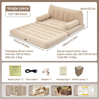 Canapé gonflable sur mesure, canapé gonflable pliable en PVC, matelas pneumatique double portable avec pompe intégrée, canapé gonflable