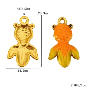 3D Conch Goldfish Crab Pendants Stainless Steel Jewelry Findings For Bracelets <b>Necklaces</b> Ornaments - Product Image 2