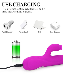 Vibrateur télescopique en forme de lapin pour femmes, jouet sexuel pour adultes - Product Image 2