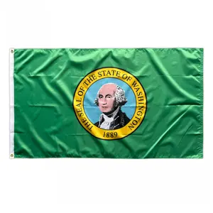 Premium Printed Washington Banner Flag with Brass Grommets Waterproof UV Resistant Printing Flag of Washington State