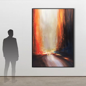 Dipinto a Olio Astratto Rosso di Grandi Dimensioni Fatto a Mano, Misure Personalizzabili, Design Personalizzati, Vendita all'Ingrosso per Soggiorno - Product Image 1