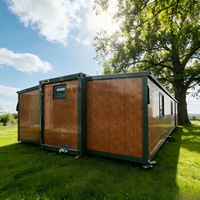 Maison d'hôtes modulaire préfabriquée personnalisable de 30 ou 40 pieds, à construction rapide, mobile, à double aile extensible, en conteneur
