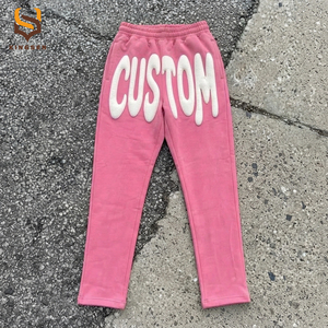 Conjunto Deportivo de Dos Piezas para Hombre, Diseño de Color Sólido, Sudadera Holgada con Capucha y Pantalones Deportivos Lisos con Estampado Puff - Product Image 2