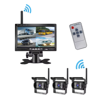 Hesida HD 1080P Pantalla de coche cámara de respaldo de coche inalámbrica con 7 pulgadas 4ch Quad Display Monitor grabadora para RV/SUV/Van/Pickup/camión