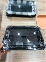 Plateaux de service recyclables de 13 pouces, grands plateaux en plastique écologiques pour les buffets de sandwichs, les desserts
