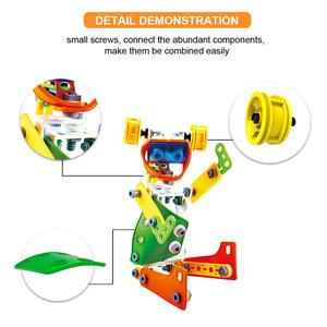Ensemble de construction DIY 5-en-1 de 165 pièces, jouet éducatif STEAM, 2 options d'emballage, matériau ABS TPR, entraînement de la motricité fine - Product Image 4