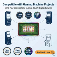 Monitor de Pantalla Táctil LED de 21.5, 23.8 y 27 Pulgadas, Pantalla Táctil 3M/ELO RS232 USB con Halo LED para Máquinas de Juegos de Habilidad