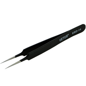 Vetus ESD-14 <b>Precision</b> Stainless Steel Pointed Tweezers Antistatic Holding <b>Tool</b> - Product Image 4