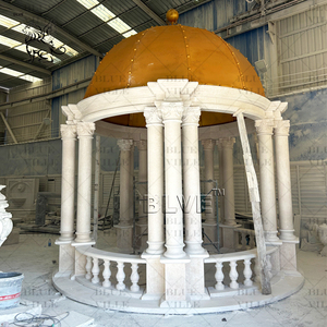 BLVE decoración de jardín al aire libre tallada a mano moderna piedra Natural mujeres columna pabellón mármol Gazebo para Parque - Product Image 3