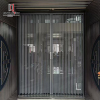 Porte coulissante télescopique invisible en acier inoxydable, maille diamantée, alliage d'aluminium, pliable, anti-moustiques et anti-effraction, verrouillable