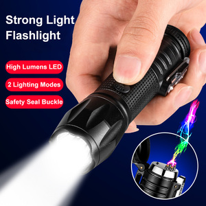 Chiến thuật đèn pin Flameless Windproof làm cho lửa hồ quang đôi Plasma điện nhẹ hơn đốt cháy thuốc lá USB Survival bánh <span class=keywords><strong>Torch</strong></span> - Product Image 5