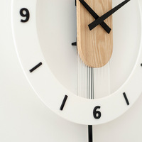 Horloge murale silencieuse à quartz en bois massif, style nordique moderne, pour salon, chambre, décoration créative et personnalisée pour la maison