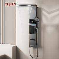 Panneau de douche numérique LED Fyeer Gun Grey Big Shower Head