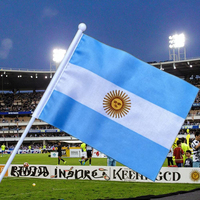 Drapeau de l'Argentine Coupe du Monde 2026 - 30x45cm, résistant aux plis, en polyester, à manivelle, imperméable