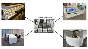 Mostrador <span class=keywords><strong>de</strong></span> Recepción Moderno con Diseño <span class=keywords><strong>de</strong></span> Diamante en Piedra <span class=keywords><strong>de</strong></span> Mármol Blanco Corian para Consultorio Dental - Product Image 6