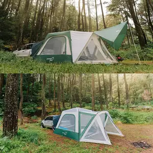 새로운 디자인 접이식 야외 텐트 캠핑 카 테일 더블 레이어 휴대용 텐트