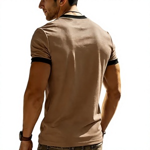 Men's Summer Regular Fit V-neck Short Sleeve Jersey Knitted Cotton Plus Size Eco-Friendly Breathable Anti-Pilling Quick Dry - Product Image 6