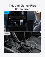 Cargador de Coche Anker A2738 Nano75W con Cable USB-C Retráctil Integrado, Carga Rápida Dual de 45W+30W para iPhone, Samsung y Laptops