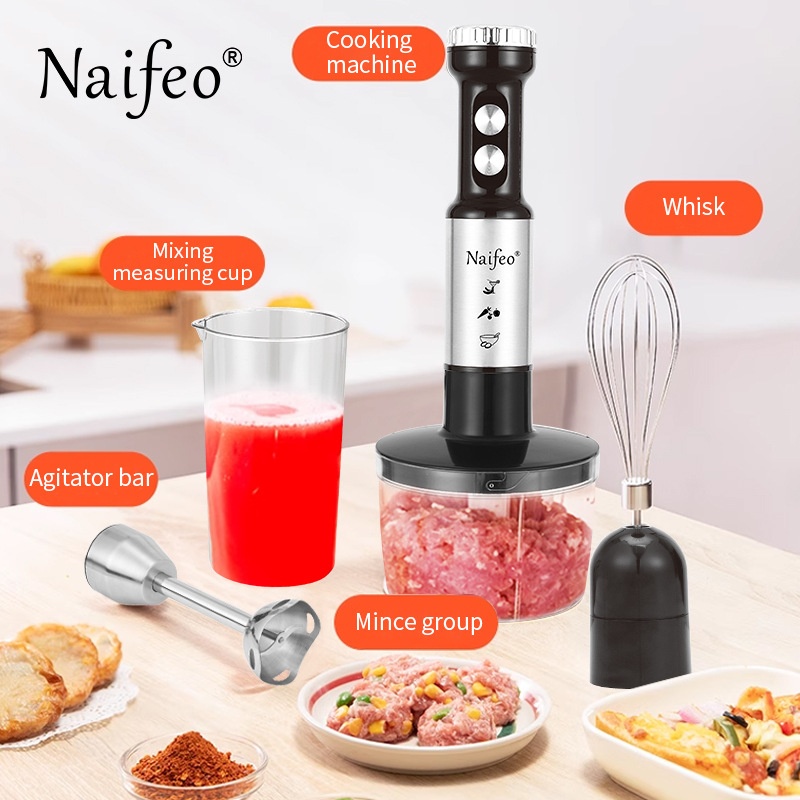 4-in-1 Multifunctional Electric Food Processor for Household Use Includes Juice Blender Egg Beater Baby Food Maker Meat Plastic