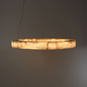 <span class=keywords><strong>Lampadario</strong></span> di Lusso Circolare in Alabastro Naturale, Lampada <span class=keywords><strong>a</strong></span> Sospensione Rotonda in Marmo - Product Image 2
