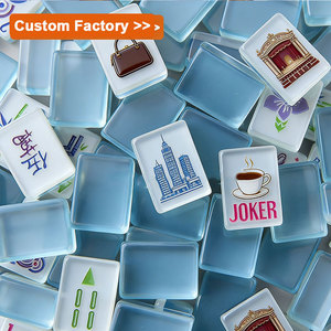 Factory Custom Color Custom Hand Painting Acrylic Mahjongg Tiles Lucite American <strong>Majong</strong> Travel Game <strong>Set</strong> - Product Image 1