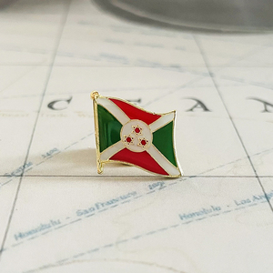 Bendera Nasional Burundi Kristal Epoksi Logam Enamel Lencana Bros Koleksi Suvenir Hadiah Pin Kerah Aksesoris - Product Image 1