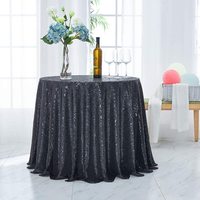 Nappe Ronde Bleu Marine Scintillante à Paillettes, Housse de Table à Paillettes pour Mariages, Banquets, Fêtes, Tissu Durable