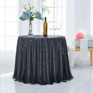 Màu Xanh Hải Quân Lấp Lánh Long Lanh Vòng Bảng Bìa Sequin Khăn Trải Bàn Lớp Phủ Đám Cưới Bữa Tiệc Bên Vải Bền Chất Liệu Vải - Product Image 6
