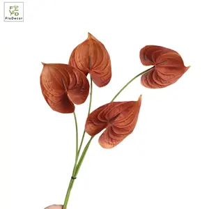 PU 43cm Single Petal Anthurium For Home Hotel Wedding Decoration Photography Props Wholesale Simulation Flowers