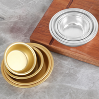 En gros, Bol à Makgeolli coréen traditionnel en aluminium doré, rond, avec poignée, pour vin de riz, idéal pour servir des collations et des plats variés