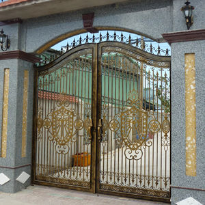 Portail en acier forgé avec support numérique et élégantes couleurs cuivre noir, bronze et étain - Product Image 1