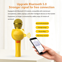 Microphone Karaoké Sans Fil pour Enfants avec Effets de Réverbération Intégrés, Entrée Audio Carte BT TF, Subwoofer