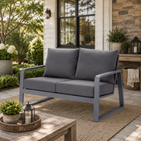 Ensemble de meubles de salon d'extérieur résistant aux intempéries de qualité supérieure pour toutes les saisons, chaise longue et canapé en aluminium pour patio
